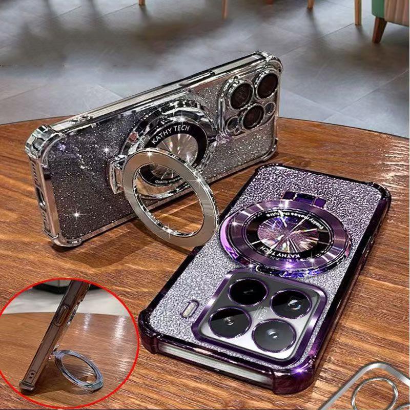 Хрустальный браслет, магнитная подставка, чехол для телефона для Tecno Spark 40 Pro Plus 40C Spark 20 20C 10 Pro Slirm, блестящая противоударная крышка