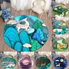 Floor Mat Living Room Rug Children's Crawling Play Area Mat Anime Carpet Door Mat Forest Fawn Round Rug