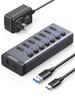 UGREEN USB 5Gbps AC Adapter Independent To A USB Compatible with Made of Aluminum Hub, 7-Port USB3.0 Hub, High-Speed Transmission, Self-Powered,