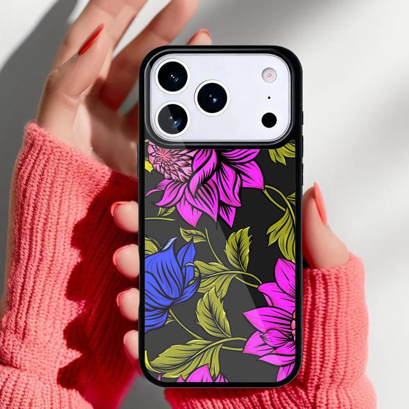 Ретро Цветочные Листья Граффити Чехол для Телефона для iPhone 17 Air 16e 15 14 13 Pro Max Задняя Крышка для 12 11 Pro Coque