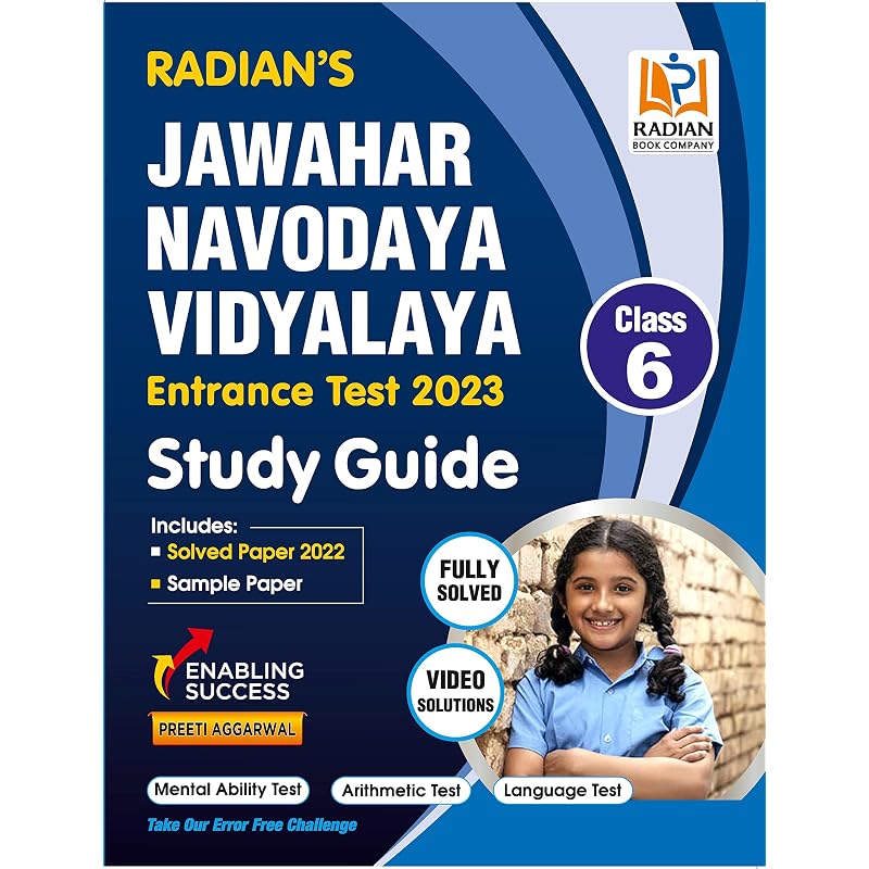Jawahar Navodaya Vidyalaya (JNV) Guide book Class 6 with Solved Paper for JNV Entrance Exam 2023 (English Medium)