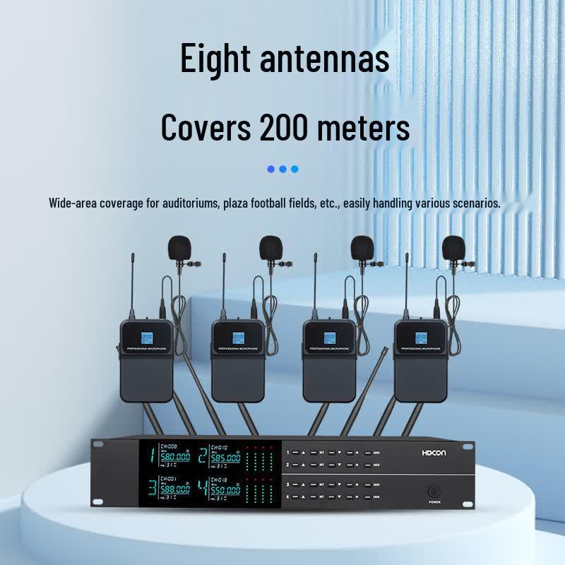 HDCON HT-G840LJ True Diversity 4-канальная беспроводная система петличных микрофонов (Китайская версия)