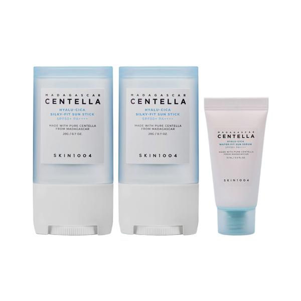 SKIN1004 Hyalu-Cica Silky-Fit Sun Stick Double Set SPF50+ PA++++ + Water-Fit Sun Serum (20g ×2 + 15mL)