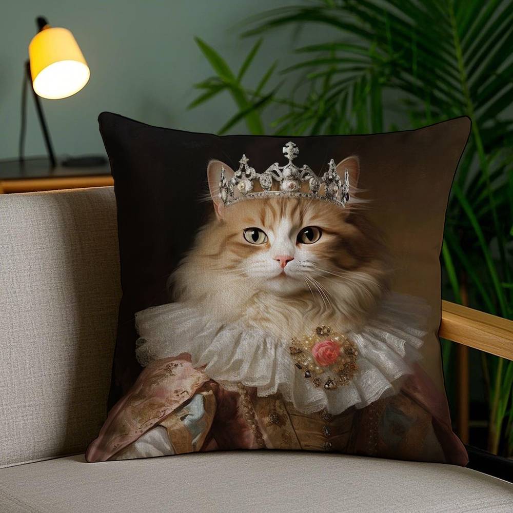 Причудливый Элегантный И Роскошный Наволочка Подушки Кошка Корона Диван И Гостиная Декоративные Наволочки Пылезащитные И Защищающие От Клещей F