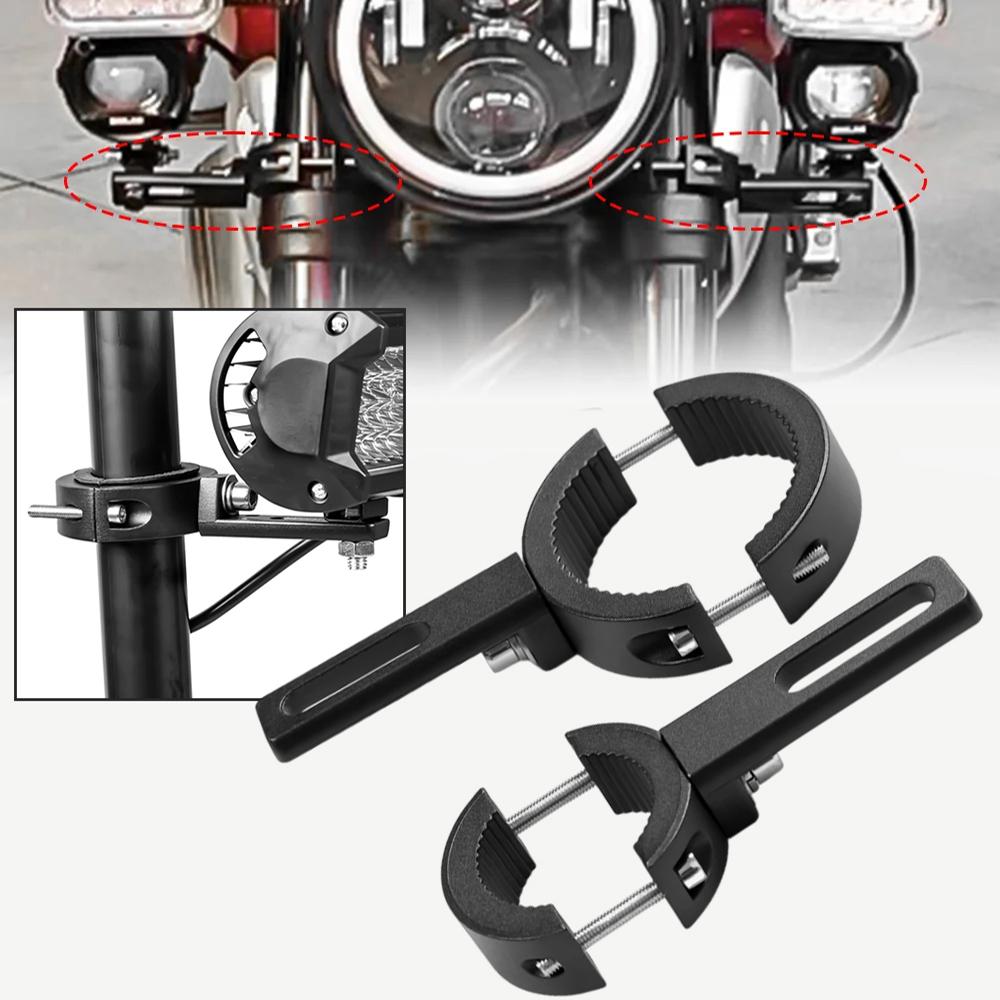 Universal Motorcycle Headlight Mount Brackets Moto Auxiliary Spotlights Holder Fork Clamp Mount Holder Motorbike Accessories