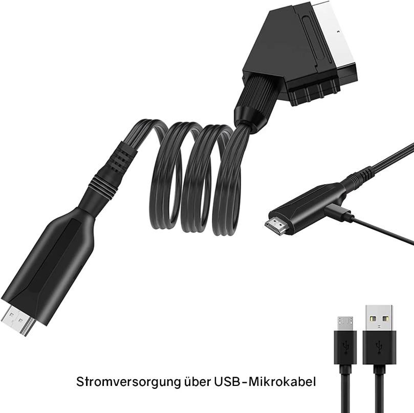 Адаптер-конвертер Scart в HDMI-совместимый Кабель Scart 1080P Вход Scart Порт HD-выхода для HDTV STB VHS Xbox PS3 DVD