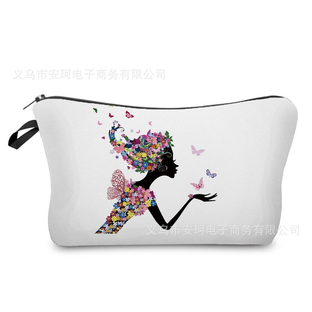 Женская косметичка с цветочным принтом Органайзер для туалетных принадлежностей Дорожный чехол для хранения 6662