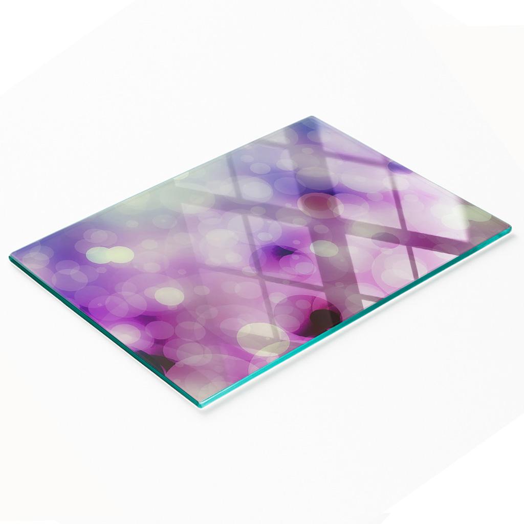 Decorative Tempered Glass Cutting Board Purple Circles 80x52 cm