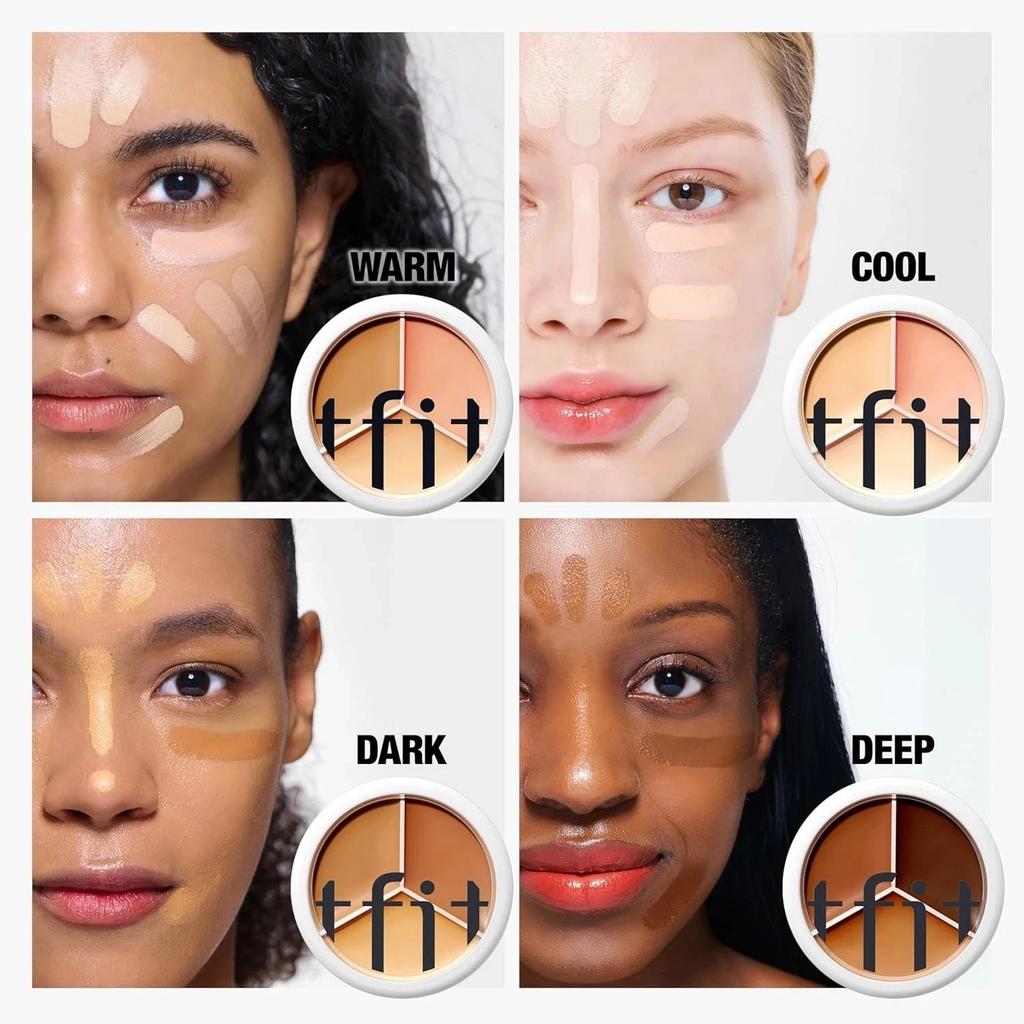 TFIT Multi-Use Pot Concealer - Triple Palette | (04 Dark, 0.52 Oz)