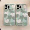 Relif 3d Good Luck Green Love Ins Shell для Iphone 14 Pro Max 11 12 Promax 13promax Imd White Heart милый чехол для телефона Conque Capa