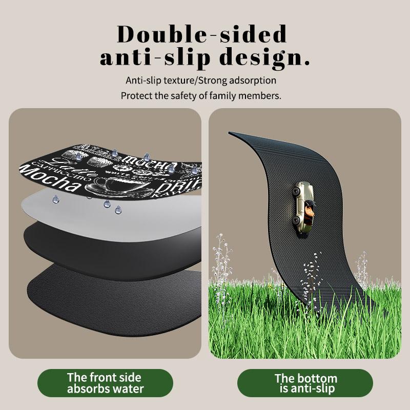 Большой кофейный коврик, подставка для сушки, нескользящие кухонные коврики для сушки посуды, быстросохнущие салфетки для посуды, подставки под кран, столовые приборы, моющиеся