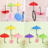 3Pcs/lot Umbrella Shape Cute Self Adhesive Wall Door Hook Hanger Bag Keys Bathroom Kitchen Sticky Ho