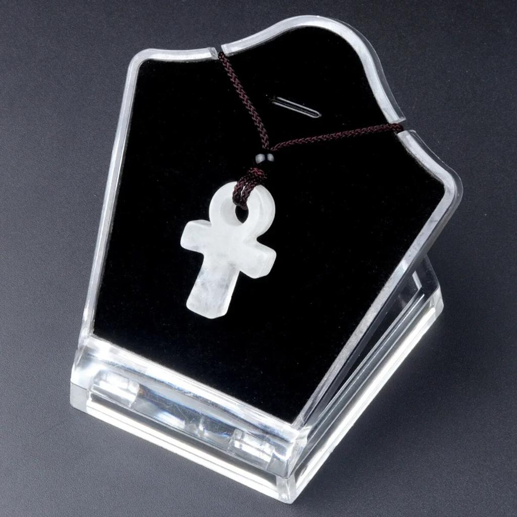 Ожерелье AnKa из натурального камня с кристаллами агатов Crux Ansata, подвеска в форме креста для женщин, подарок на день рождения, цепочка 32 см