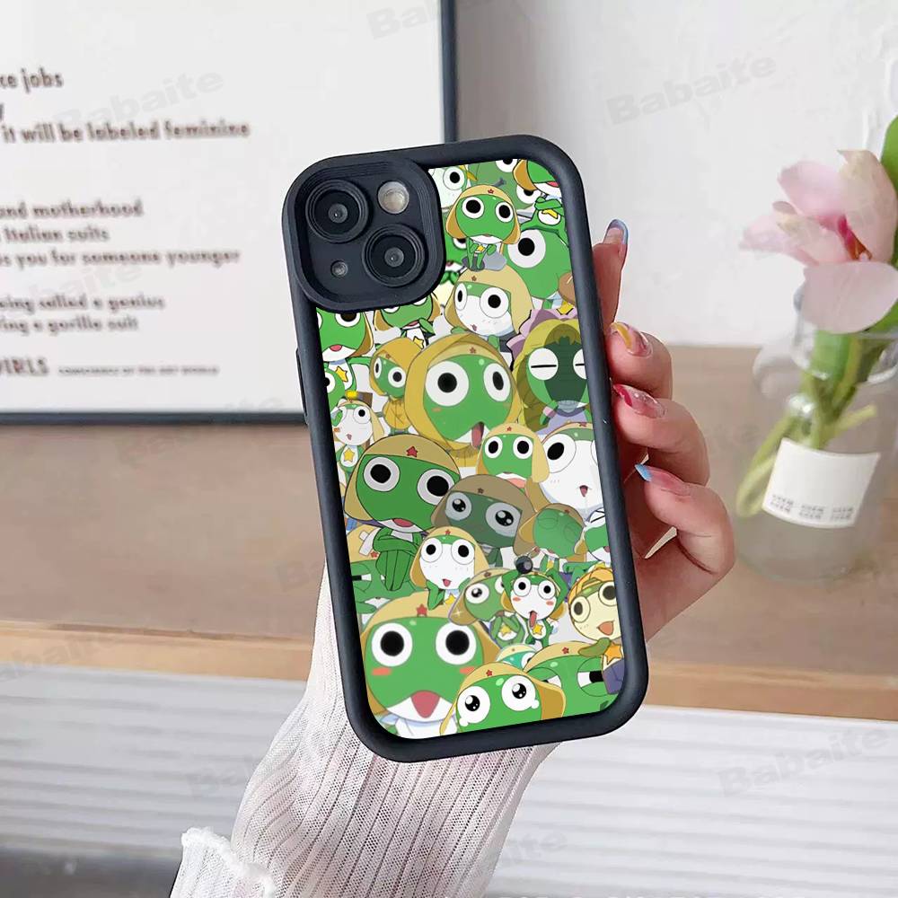 Кероро Лягушонок Крутой Гансо Сержант Для IPhone 17 15 13 12 11 14 Pro Max X XR XS 16 Plus Ударопрочная Конфетная Задняя Крышка