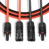 1 Pair 20 Feet Black + 20 Feet Red 10AWG Solar Panel Extension Cable Wire with Female and Male