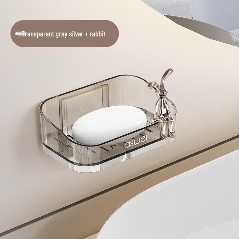 Настенная двухъярусная мыльница: Решение для хранения в ванной комнате высокого класса, не требующее сверления