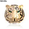 Wuli&baby Big Brand Rhinestone Tiger Brooches For Women Men 2-color The Year Of Tiger Party Brooch Pin Gifts