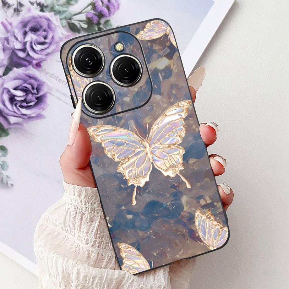 Роскошный матовый силиконовый мягкий чехол для Tecno Spark 20 20Pro 20 Pro+ 4G 5G Spark 20C KJ7 KJ6 KJ5 BG7 Чехол Цветок Любящее Сердце
