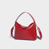 Fashion Red Soft Leather Wedding Bags for Women New Trendy Female Travel Bucket Handbag Luxury Glossy Lady Crossbody Bag