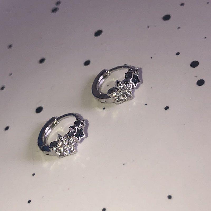 Ретро циркон пентаграмма ушная пряжка серьги тренд простые звезды кольца серьги для женщин девочек эстетические ювелирные изделия подарок