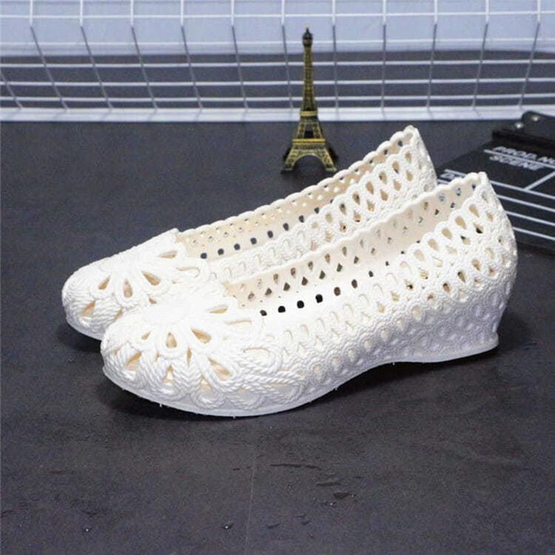 Plastic Sandals Women's White Nurse Shoes Wedges with Holes Shoes Pregnant Non-slip Women's Mother Shoes
