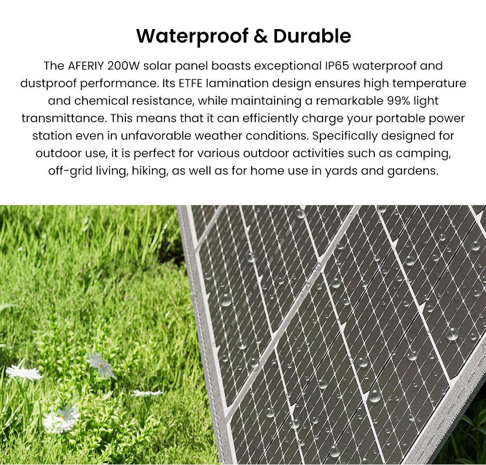 AFERIY AF S200A1 Portable Foldable Solar Panel, 23% Energy Conversion Rate, Adjustable Kickstand, Lightweight, Foldable