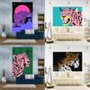 Гобелен с леопардовым принтом из мультфильма, офис, гостиная, украшение, настенный гобелен для дома