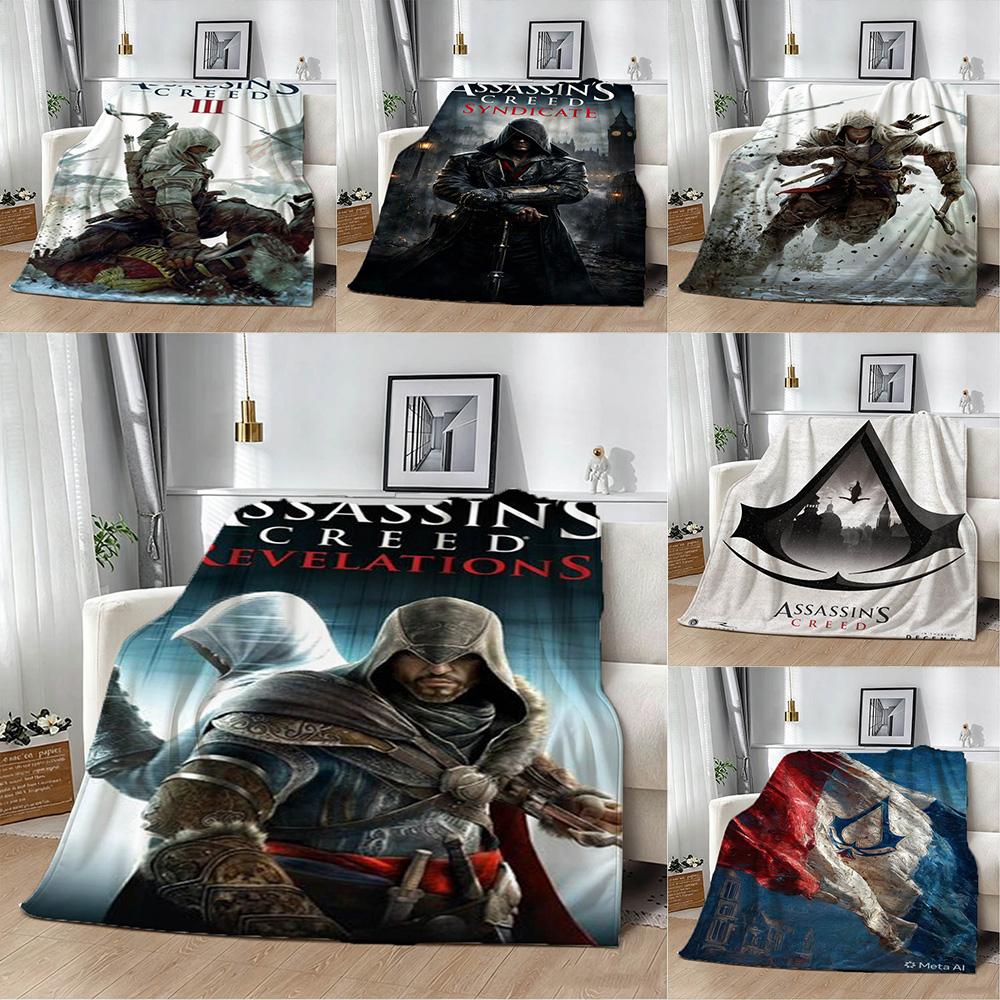 A-Assassins C-Creed Классическая игра Фланелевое одеяло Мягкое покрывало Искусство для домашнего декора Спальня Кровать Диван Пикник Подарки для фанатов