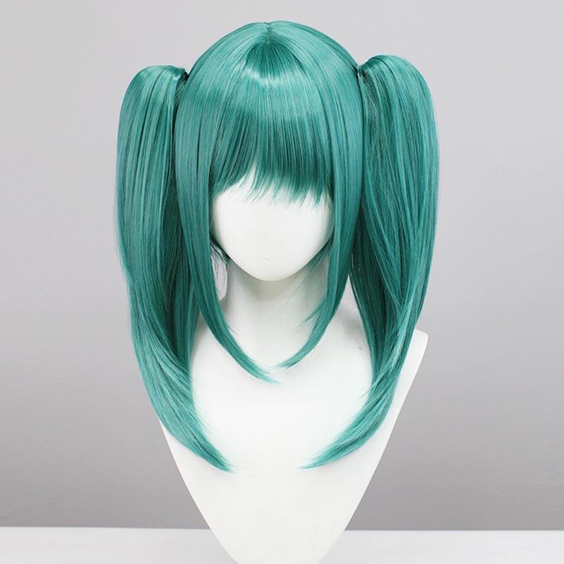 Hatsune Miku Vampire Cosplay Wig W/ Double Horsetail Hairpiece For Carnival Props
