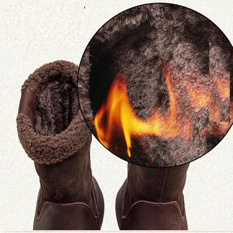 100% натуральная кожа зимняя обувь женские зимние ботинки на плоской подошве нескользящие коровья кожа женские зимние ботильоны теплые черные