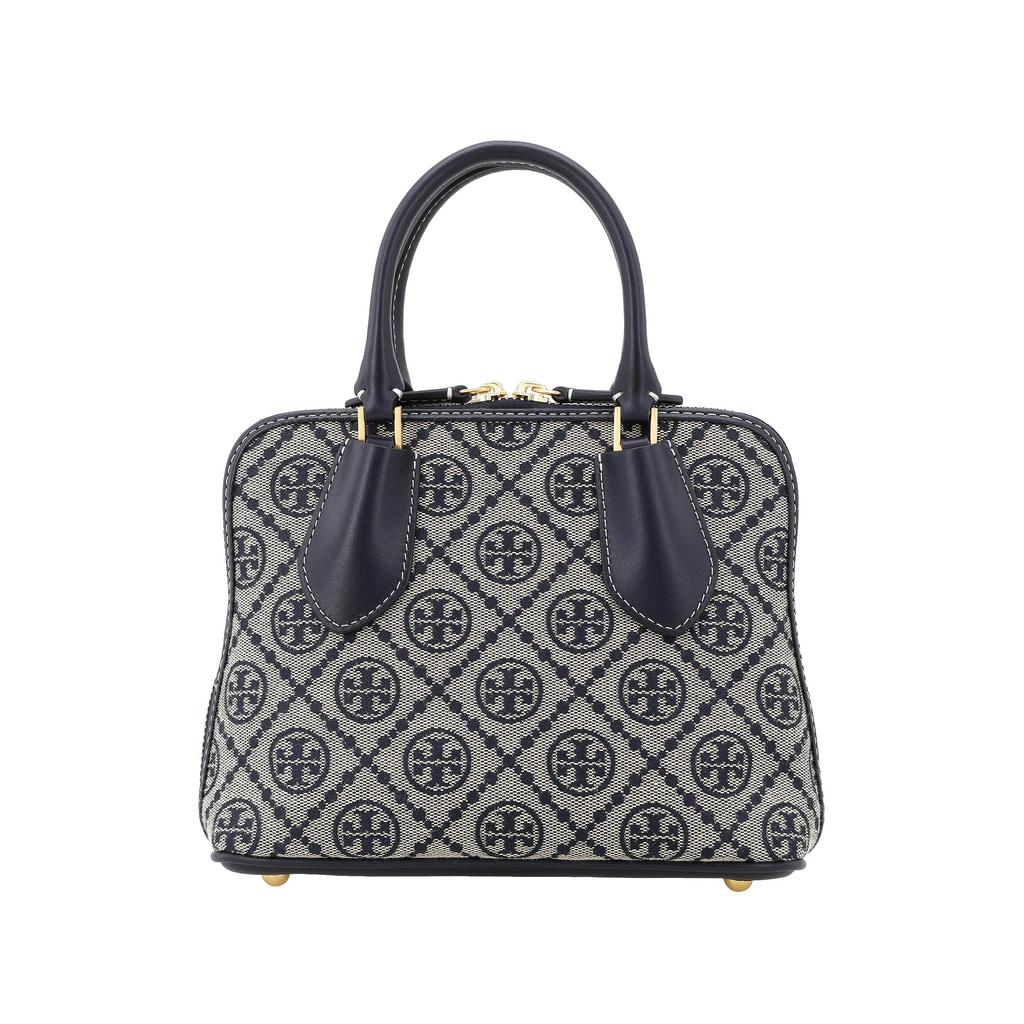 Tory Burch T Monogram Swing Two-Way Zipper Closure Fabric And Leather Mini Shoulder Crossbody Bag Women Handbags Navy-Blue 155620-405