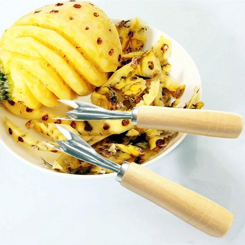 Wooden Handle Pineapple Seed Remover Portable Eye-digging Clip Creative Pineapple Peeler Home