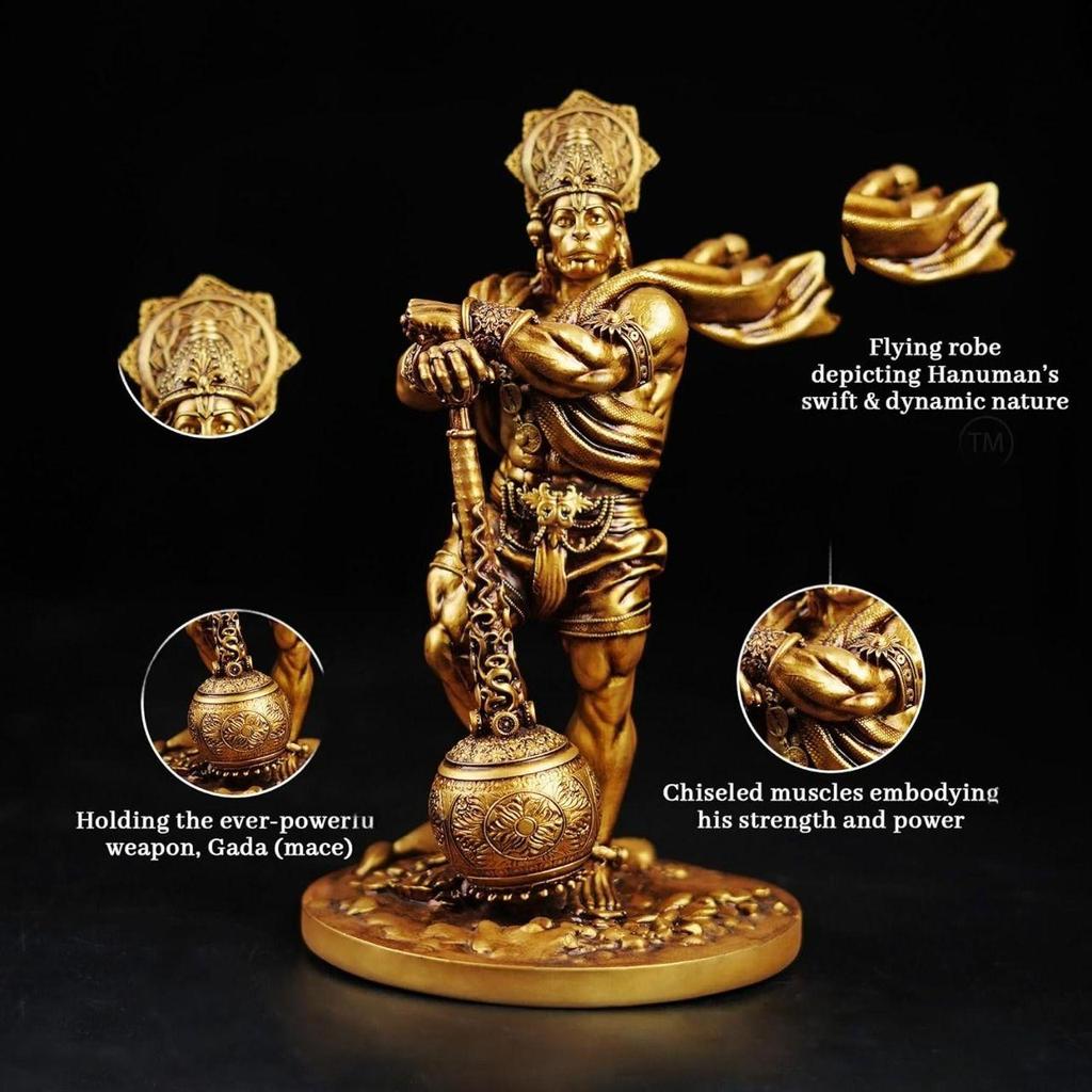 Hanuman Ji Murti Panchmukhi Hanuman Pavan Putra Bajrangbali Murti Bahubali Hanuman Idol for Car Dashboard