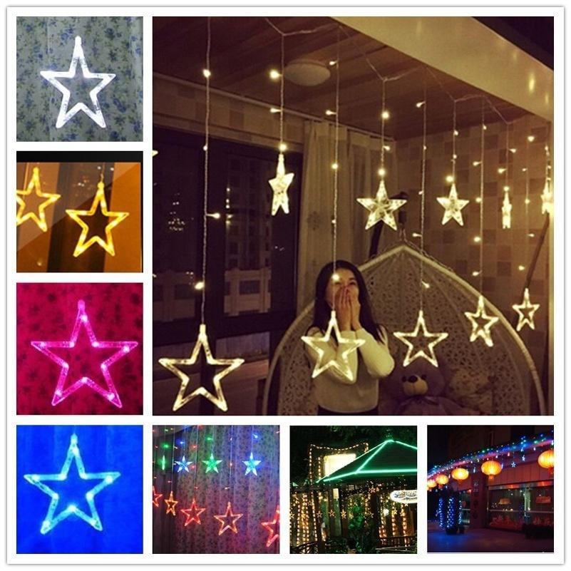Стробоскоп Рождественские звезды Декоративная гирлянда для рождественских свадебных новогодних украшений