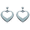 [G7825] - Silver 'Love' Silver Earrings - 15x13 Mm