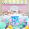 Mermaid Tail Scales Table Runner 12 x 84 Inches - Glitter Holographic Sequin Cover for Ocean Under The Sea Party Decorations and Supplies (1)