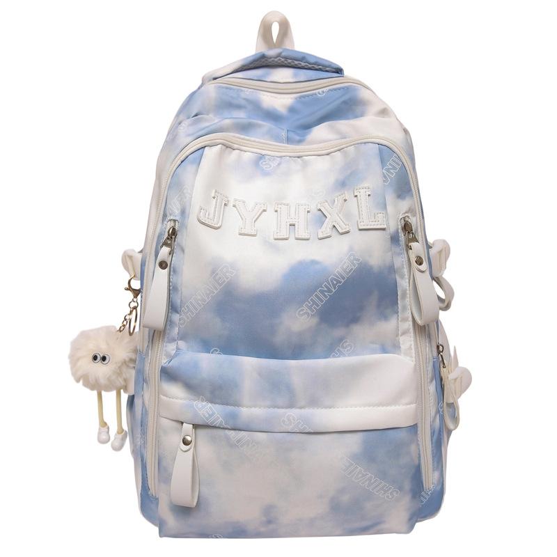 School bag: new tie-dye backpack for women, university birthday department, large capacity trendy backpack, junior high school students