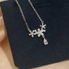 Romantic Flower Water Drop Inlaid Necklace for Women In Summer Light Luxury Niche Exquisite Girlfriend
