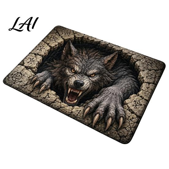 Thick Comfortable Floor Covering 3D Spooky Halloween Rug Scary Creature Optical Illusion 16" x Holiday Party Home Decoration 24" Non-Slip Door
