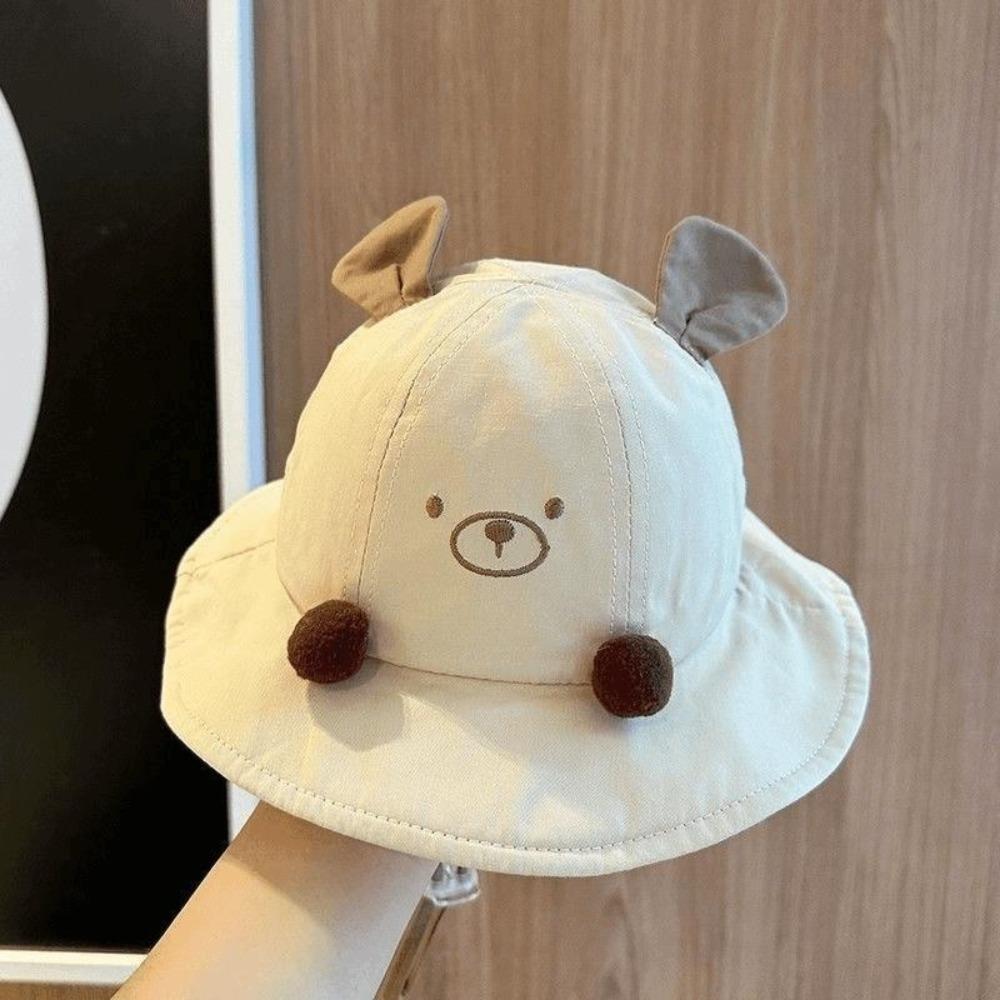 Embroidery Korean Style Cap Shading Hat Children's Bucket Hat Breathable Summer Kid Sunhat  Boy