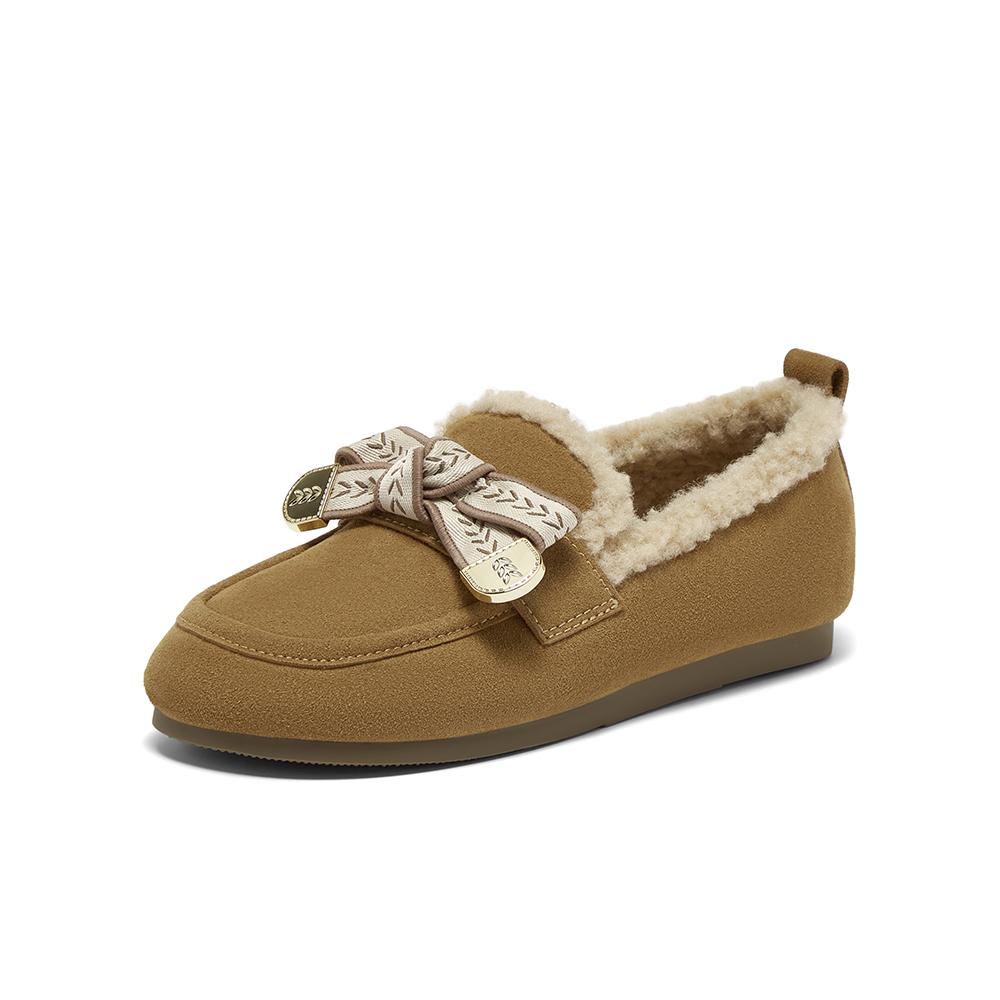 Best 25 Winter Loafers with Trendy Fleece and Warm Women's Single Shoes CO118DA5