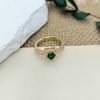 Ring Color Love Zircon Diamond Ring Women's Premium Sense Opening Adjustable Heart Shape Fashion Versatile Non-Fading Accessories