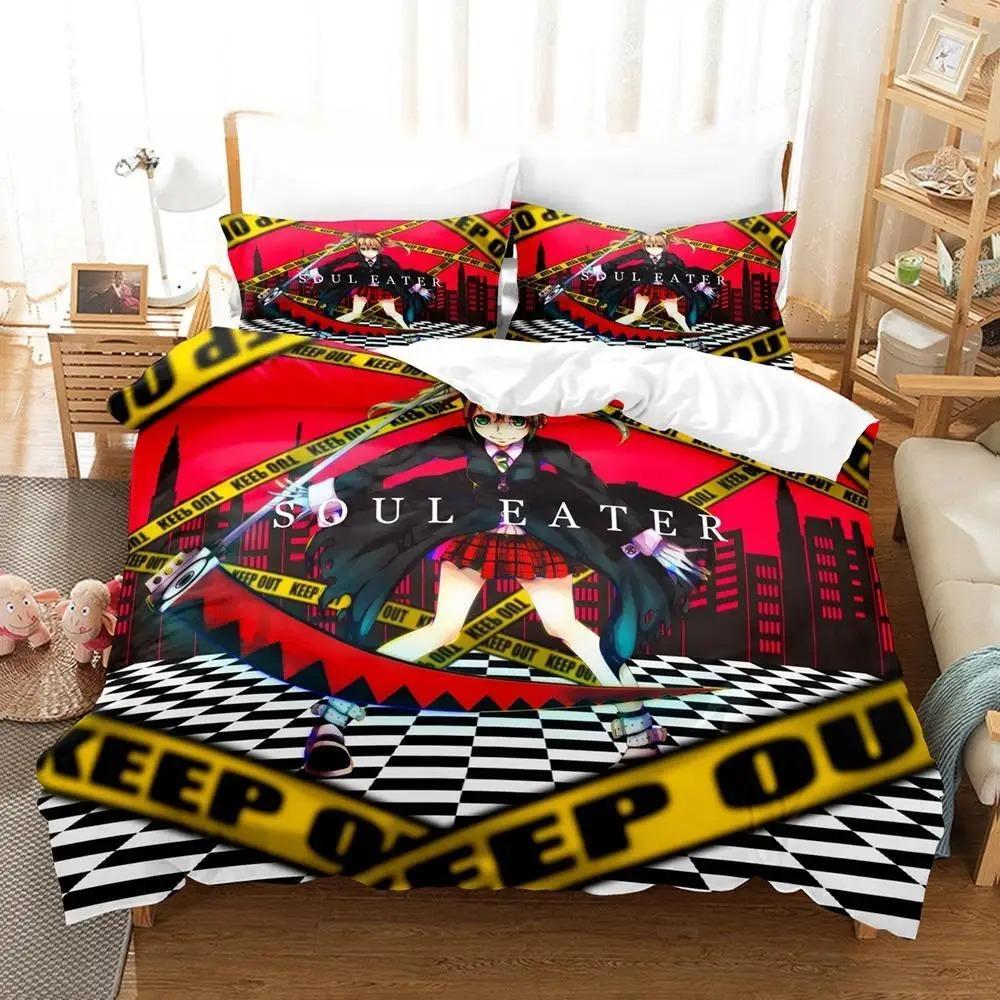 Новый комплект постельного белья с 3D-мультфильмами Soul Eater Single Twin Full Queen King Size Bed Set Adult Kid Bedroom Duvet cover Sets Home Textiles