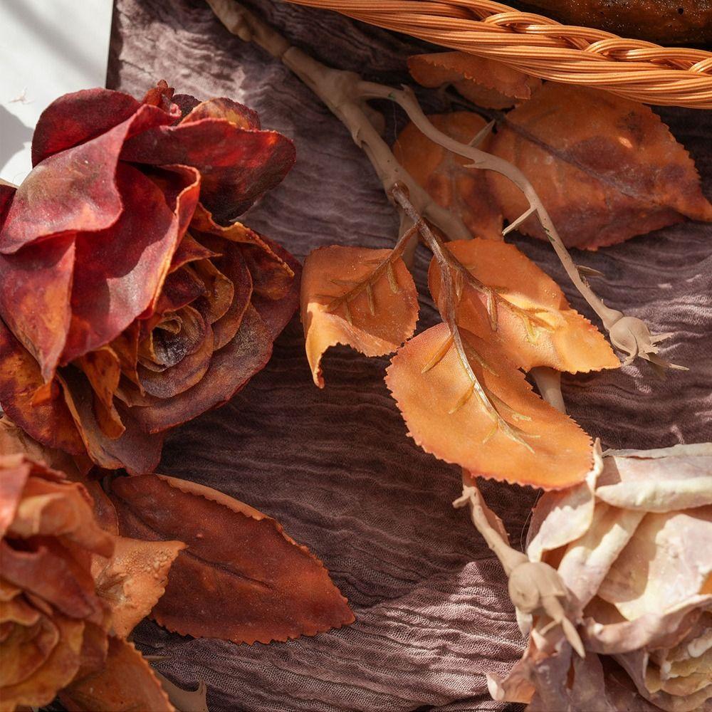 Plastic Simulation Rose Flower Retro Artificial Greenery Artificial Rose Branch  Birthday Decor