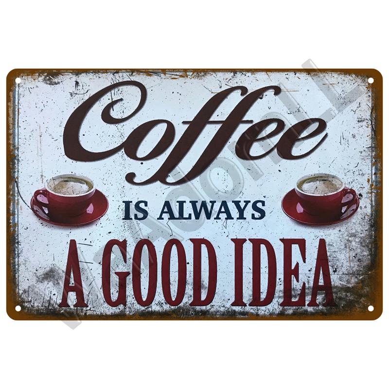 Винтажная жестяная табличка, металлическая пластина, настенные художественные постеры, металлическая табличка, ретро-декор, кофе для кухни, бара, кафе, комната, ретро-железная живопись