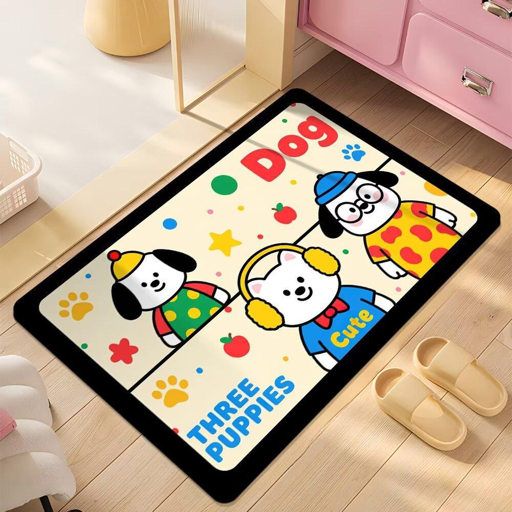 Floor Mat Bathroom Absorbent Mat Cartoon Cute Dopamine Non-slip Mat Household Dirt-resistant Foot Mat Diatom Mud Floor Mat