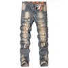 2024 Four Seasons Wear в европейском и американском стиле, новые рваные джинсы, мужские джинсовые брюки