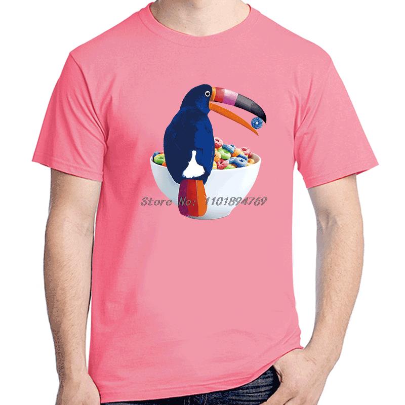 Cereal Toucan Art Print Fashion Graphic T Shirts Cotton Short Sleeve Tshirts Summer Harajuku Tees Tops Streetwear Unisexs Clothes