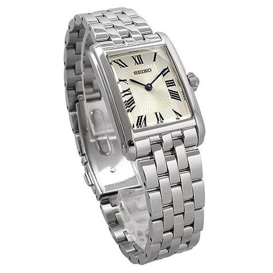 SEIKO наручные часы женские прямоугольный циферблат кварцевые SWR083 серебристые зарубежная модель