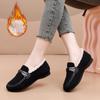 Winter Fleece Inside Loafer Shoes for Women Comfortable Outdoor Anti-Slip Shoes Women's Faux Leather Warm Fur Lined Shoes Flat Platform Shoes